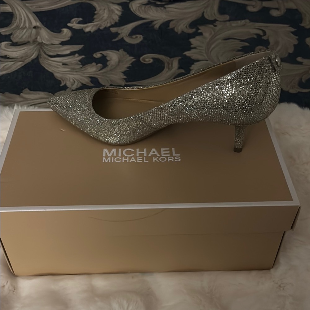 Michael Kors Silver Heels with Glamorous Sparkle